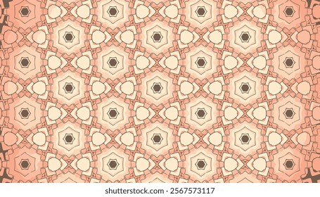 Abstract geometric pattern in soft pink and beige tones with star motifs