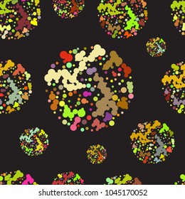 Abstract geometric pattern with spots, particles. Vector seamless pattern.

