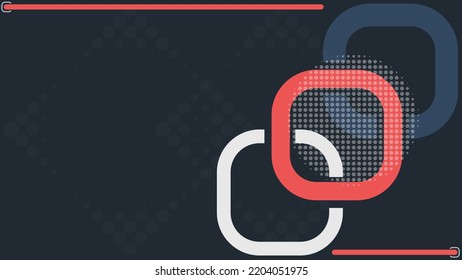 Abstract geometric pattern with square hoop on dark blue background vector illustration.