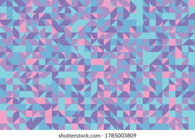 Abstract geometric pattern with square, triangular and round elements. Vector multicolor background eps10