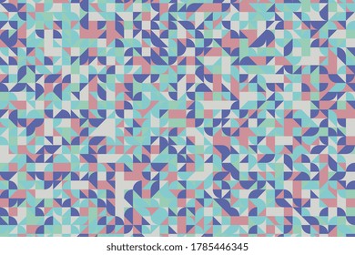 Abstract geometric pattern with square, triangular and round elements. Vector multicolor background eps10