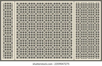 Abstract geometric pattern square within a square. Laser cutting of decorative panels. Template for cutting plywood, wood, paper, cardboard and metal.