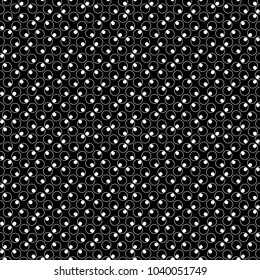 Abstract geometric pattern with squares, circles, triangles, stripes, lines. Seamless vector background. Black and white infinite texture.