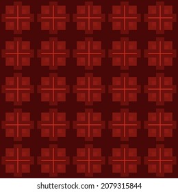 Patrón geométrico abstracto de cuadrados con cruces. Mosaico y baldosa sin incandescencias. Ilustración del vector