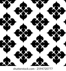 Abstract geometric pattern with squares, crosses, stripes, lines. Seamless vector background. White and black ornament. Modern reticulated graphic design.