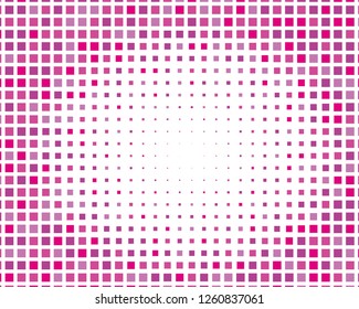 Abstract geometric pattern with  squares. Design element for web banners, posters, cards, wallpapers, backdrops, panels Pink color Vector illustration Halftone effect