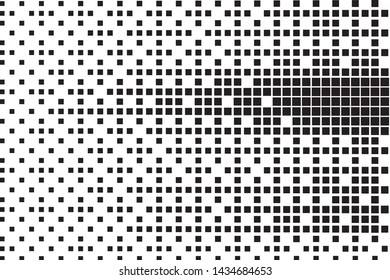 Abstract geometric pattern with squares. Design element for web banners, posters, cards, wallpapers, backdrops, panels Black and white color Vector illustration