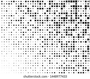 Abstract geometric pattern with  squares of different scale. Design element for web banners, posters, cards, wallpapers, backdrops, panels Black and white color Vector illustration