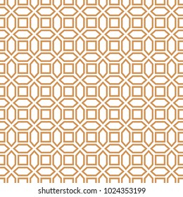 Abstract geometric pattern with squares, lines. A seamless vector background. Gold and white pattern.