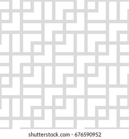 Abstract geometric pattern with squares, lines. A seamless vector background. Grey and white graphic pattern.