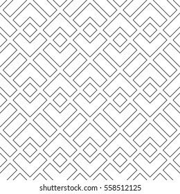 Abstract geometric pattern with squares, rhombuses. A seamless vector background. Black and white graphic pattern