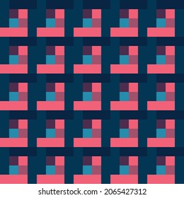 Resumen del patrón geométrico de los cuadrados. Mosaico y baldosa sin incandescencias. Ilustración del vector