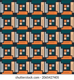 Abstract geometric pattern of squares. Seamless mosaic and tile. Vector illustration
