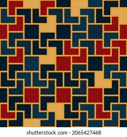 Abstract geometric pattern of squares. Seamless mosaic and tile. Vector illustration