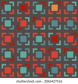 Resumen del patrón geométrico de los cuadrados. Mosaico y baldosa sin incandescencias. Ilustración del vector