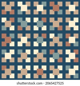 Abstract geometric pattern of squares. Seamless mosaic and tile. Vector illustration