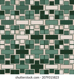 Abstract geometric pattern of squares. Seamless mosaic and tile. Vector illustration