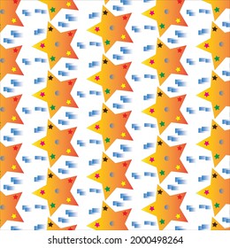 patrón geométrico abstracto con cuadrados y estrellas. fondo vectorial sin fisuras, color amarillo, naranja, rojo, rosa, verde, azul y blanco. 