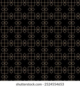 Patrón geométrico Abstractas con cuadrados, rayas, líneas. Fondo de Vector sin fisuras. Adorno negro y dorado. Diseño gráfico moderno.