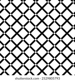 Abstract geometric pattern with squares, stripes, lines. Seamless vector background. White and black ornament. Modern graphic design.