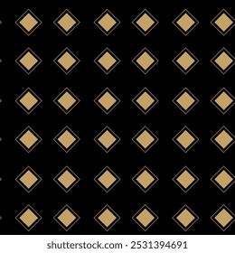 Abstract geometric pattern with squares, stripes, lines. Seamless vector background. Black and gold ornament. Modern graphic design.