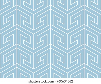 Abstract geometric pattern with squares, stripes. A seamless vector background. Blue and white texture