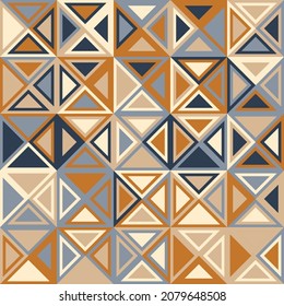 Abstract geometric pattern of squares and triangles. Seamless mosaic and tile. Vector illustration