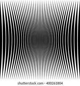 Abstract geometric pattern with squeezed-compressed distortion effect. Deformed vertical lines backdrop.