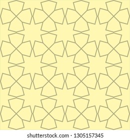 Abstract geometric pattern with star, rhombuses A seamless vector background. gold texture