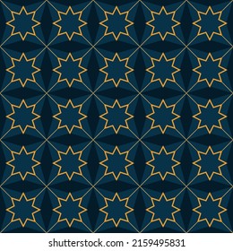 Abstract geometric pattern of stars and crosses. Seamless mosaic and tile. Vector illustration