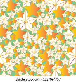 Abstract geometric pattern with stars on green background