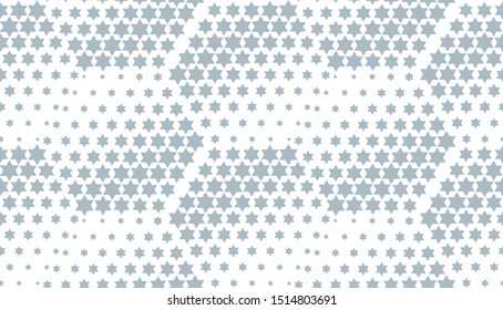 Abstract geometric pattern with stars. Seamless vector background. White and blue halftone. Graphic modern pattern. Simple lattice graphic design