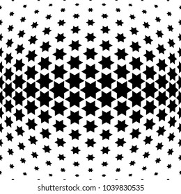 Abstract geometric pattern with stars. Vector seamless background. White and black halftone. Graphic modern pattern. Simple lattice graphic design