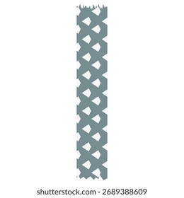 Abstract geometric pattern strip with repeating shapes and textured edges