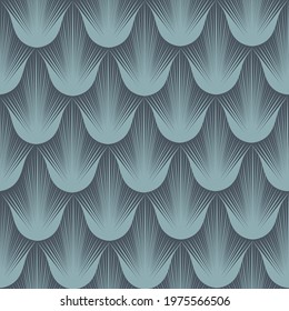 Abstract geometric pattern with stripe lines. Artistic fan shape floral ornamental tile background. Flourish texture.
