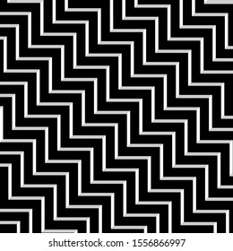 Abstract geometric pattern with stripes. Black and white zigzag print. Vector