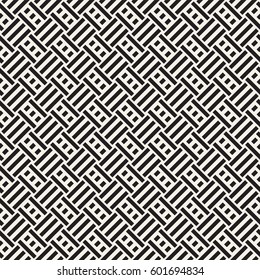 Abstract Geometric Pattern With Stripes Lattice. Seamless Vector Background. Monochrome Stylish Texture.