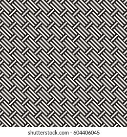 Abstract Geometric Pattern With Stripes Lattice. Seamless Vector Background. Monochrome Stylish Texture.