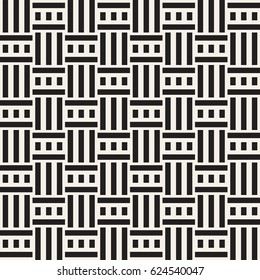 Abstract Geometric Pattern With Stripes Lattice. Seamless Vector Background. Monochrome Stylish Texture.