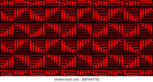 Abstract geometric pattern stripes line red metallic background. Vector illustration. Eps10
