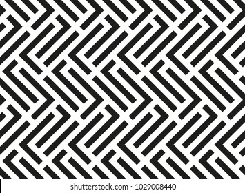 Abstract geometric pattern with stripes, lines. A seamless vector background. White and black ornament