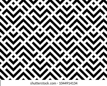 Abstract geometric pattern with stripes, lines. Seamless vector background. White and black ornament. Simple lattice graphic design