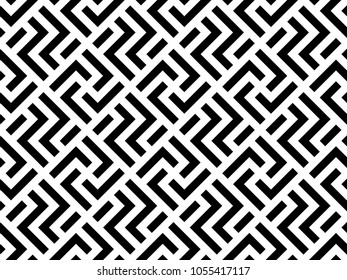 Abstract geometric pattern with stripes, lines. Seamless vector background. White and black ornament. Simple lattice graphic design