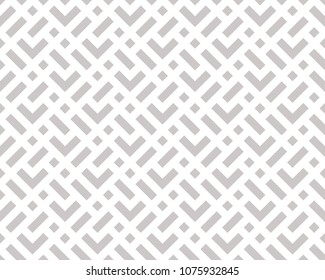 Abstract geometric pattern with stripes, lines. Seamless vector background. White and grey ornament. Simple lattice graphic design.