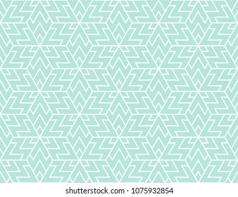 Abstract geometric pattern with stripes, lines. Seamless vector background. White and blue ornament. Simple lattice graphic design