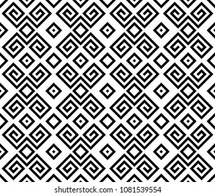 Abstract geometric pattern with stripes, lines. Seamless vector background. White and black ornament. Simple lattice graphic design