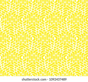 Abstract geometric pattern with stripes, lines. Seamless vector background. White and yellow ornament. Simple lattice graphic design