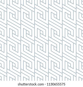 Abstract geometric pattern with stripes, lines. Seamless vector background. White and blue ornament. Simple lattice graphic design