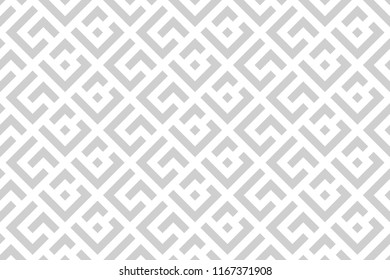 Abstract geometric pattern with stripes, lines. Seamless vector background. White and grey ornament. Simple lattice graphic design.