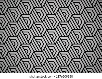 Abstract geometric pattern with stripes, lines. Seamless vector background. Black and grey ornament. Simple lattice graphic design